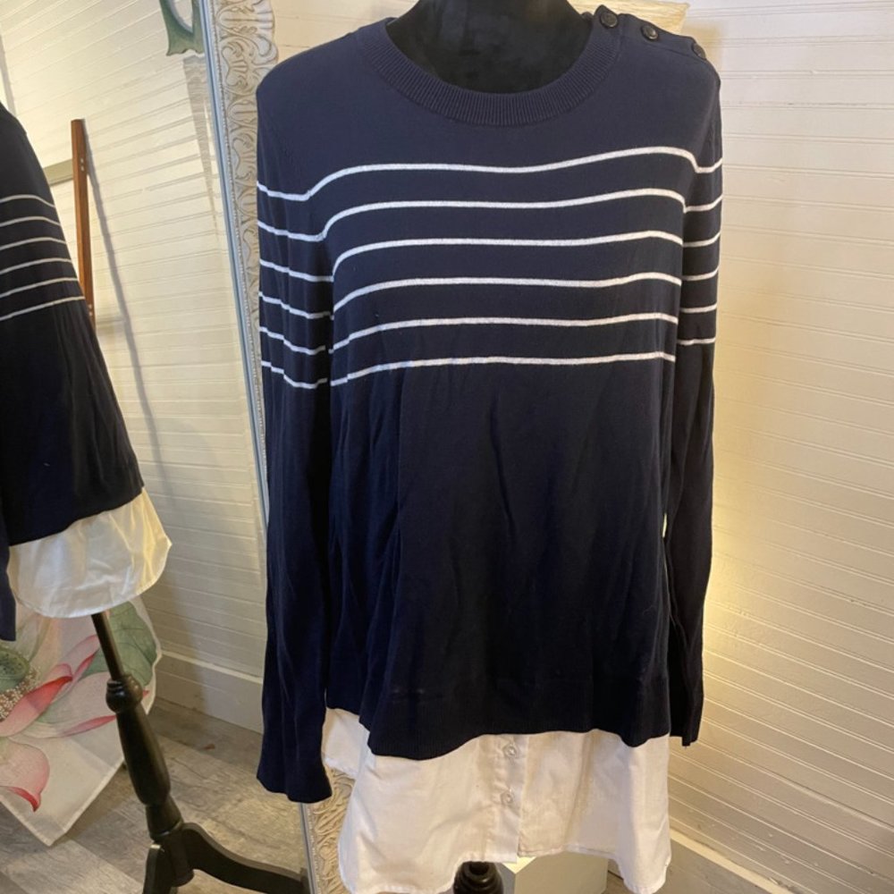 Crown & Ivy Two-For Sweater/Shirt